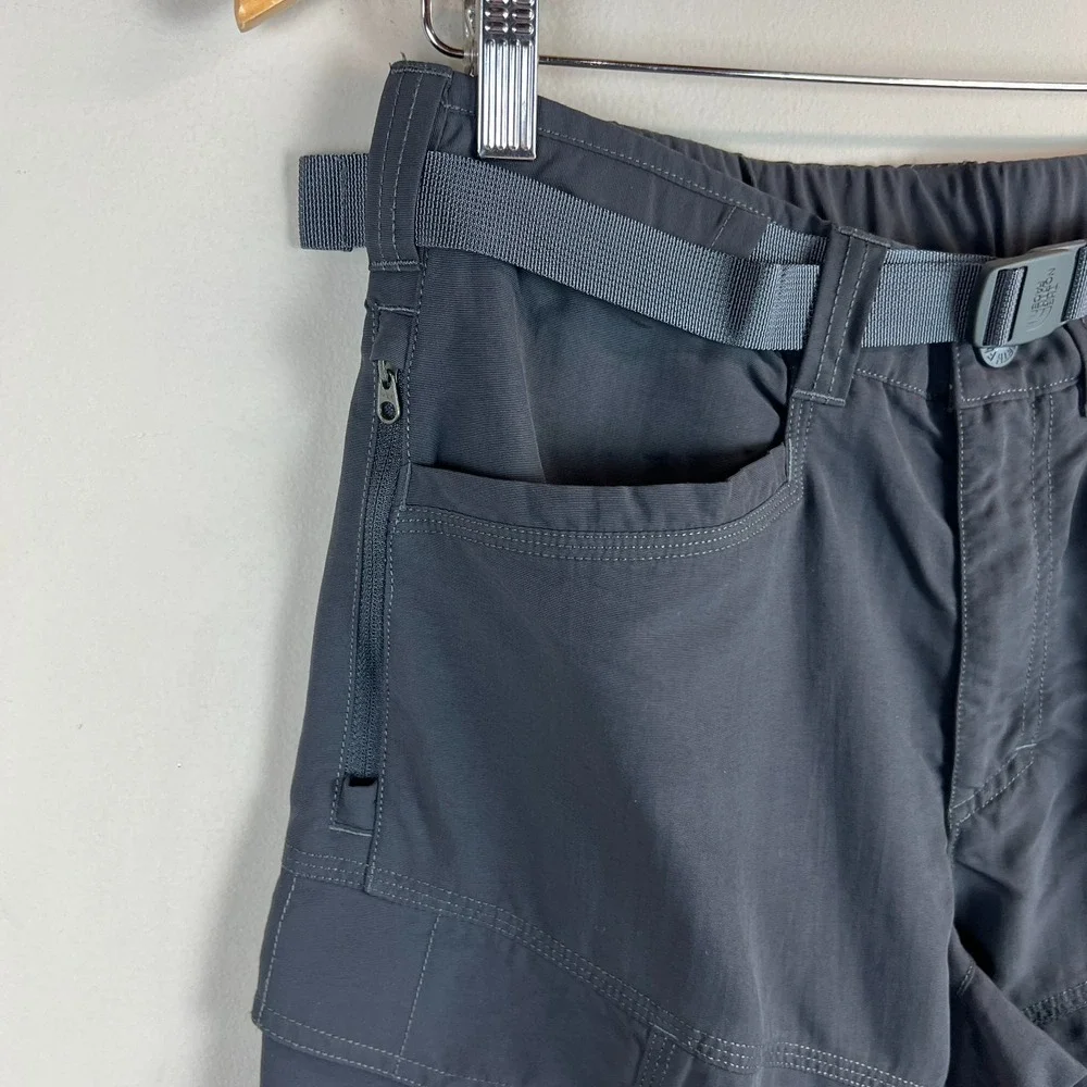 The North Face Convertible Cargo Pants Shorts Mens Small Gray Belted Hiking S